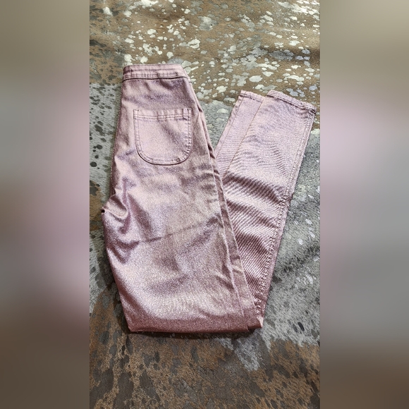 Pink Metallic Jeggings - Picture 3 of 6